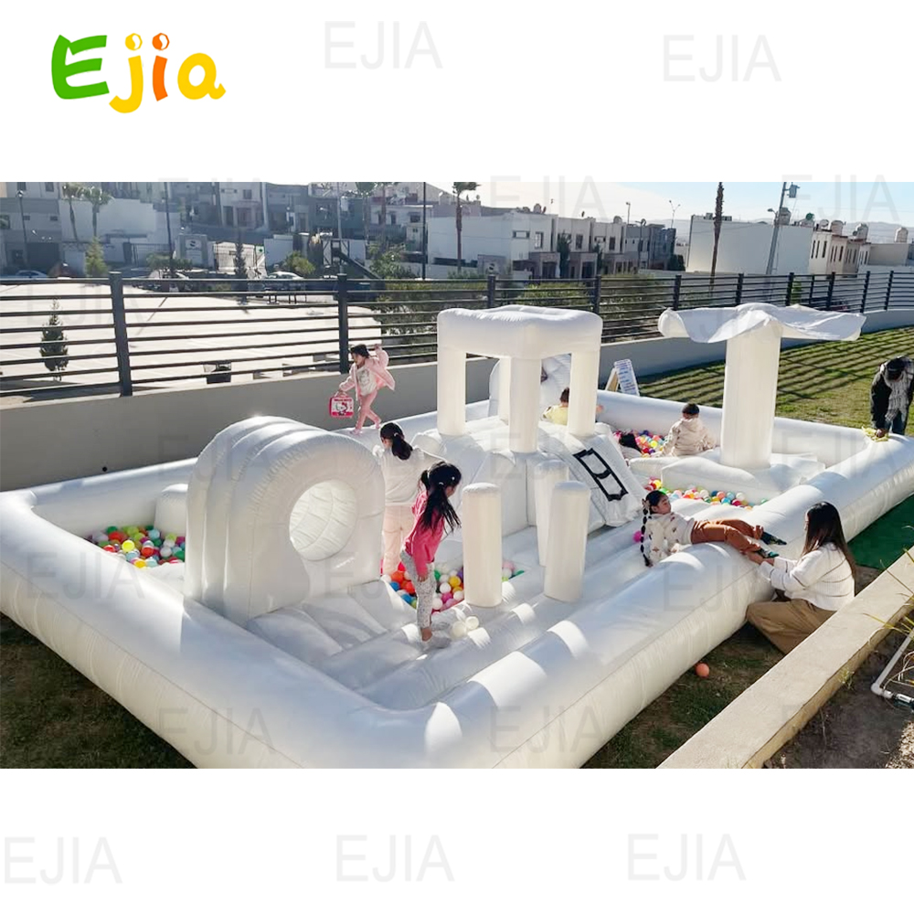 Kids Outdoor Obstacle Course Equipment - Piscine gonflable à toboggan aquatique, grand