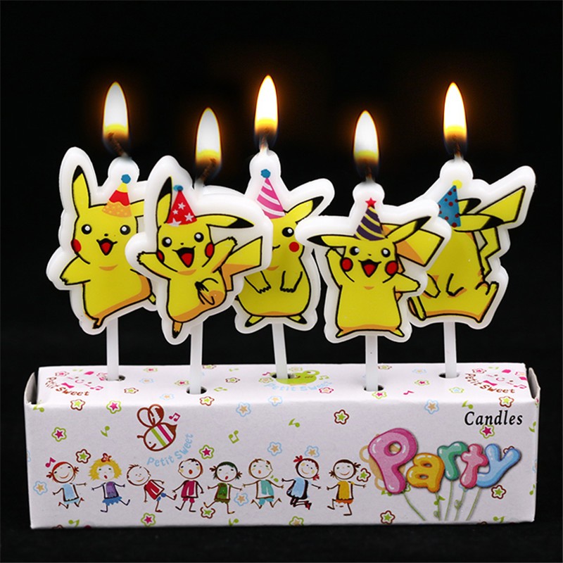 Kids Outdoor Kitchen Accessories - 5 pièces/lot Pokemon gâteau d'anniversaire bougie