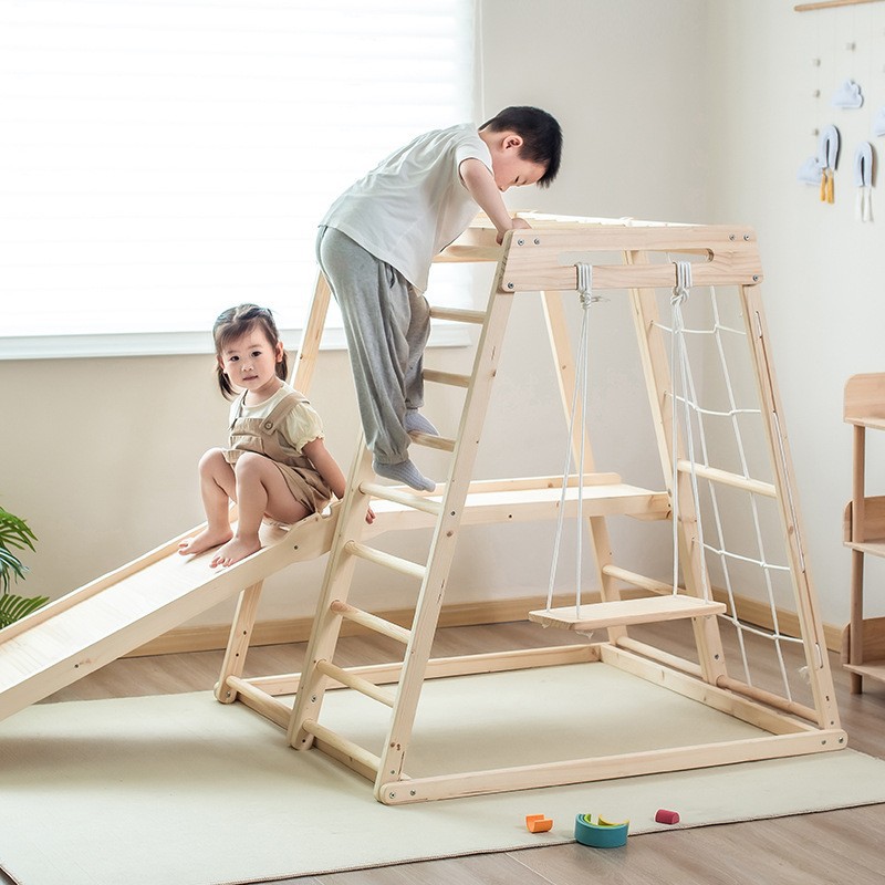Kids Outdoor Jungle Gym With Slide - Structure de jeu d'extérieur robuste pour
