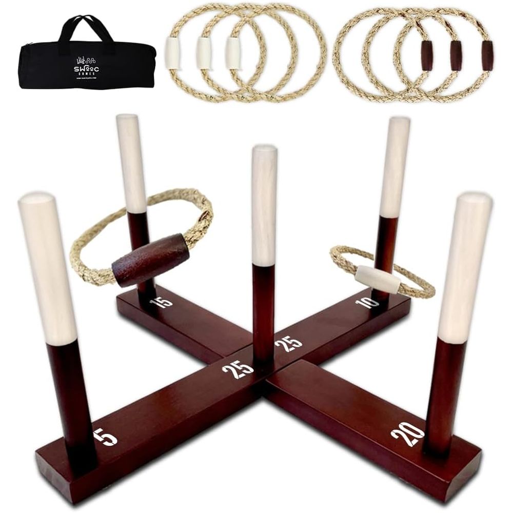 Kids Outdoor Yard Toys - Jeu de lancer d'anneaux toutes saisons