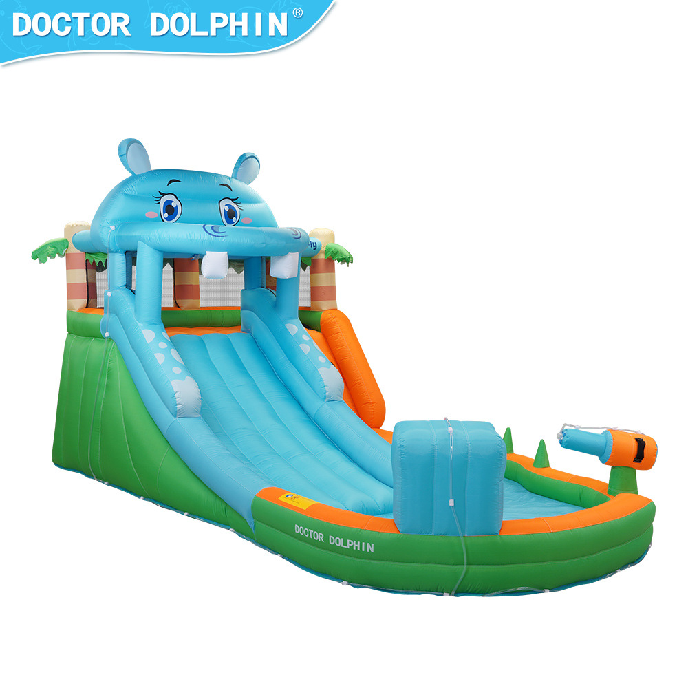 Water Gun Soaker - Glissière d'eau gonflable Doctor Dolphin, avec