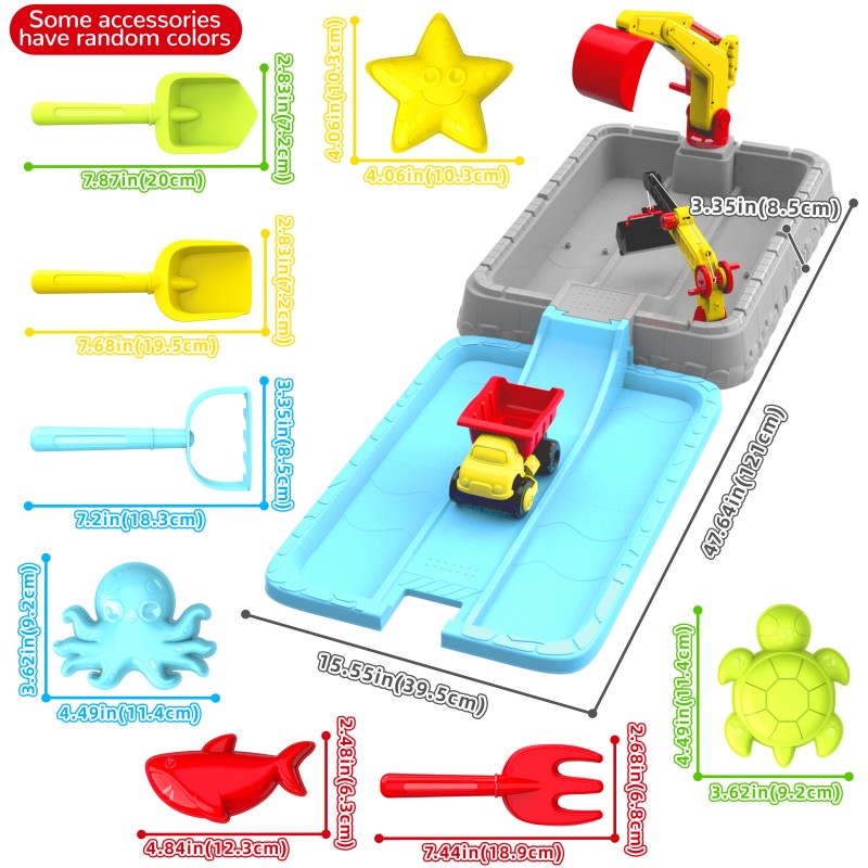Kids Outdoor Dump Truck - MQUDUO Ensemble de jeu de construction