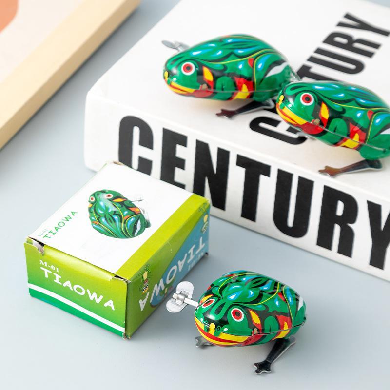 Kids Outdoor Jumping Toys - Jouet grenouille sauteuse vintage en métal,