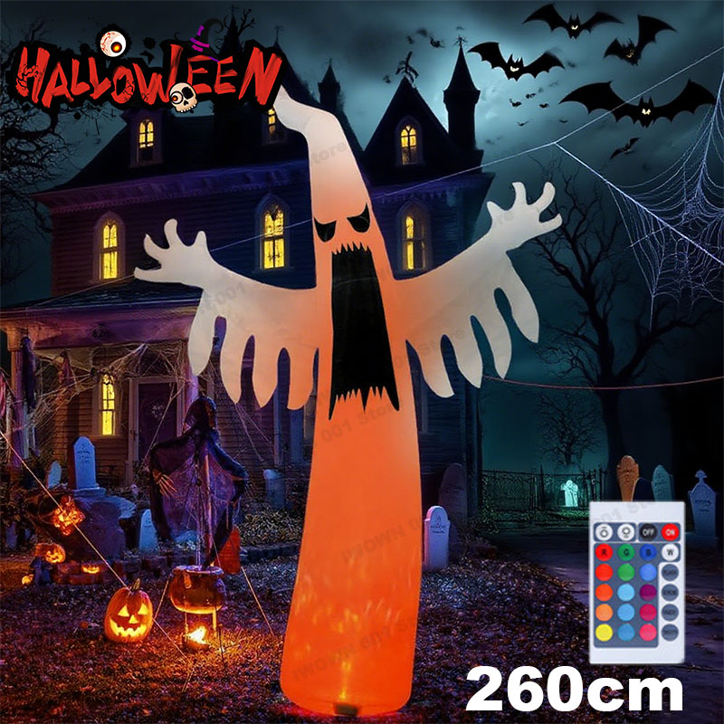 Kids Outdoor Yard Toys - Fantôme effrayant gonflable d'halloween avec lumières