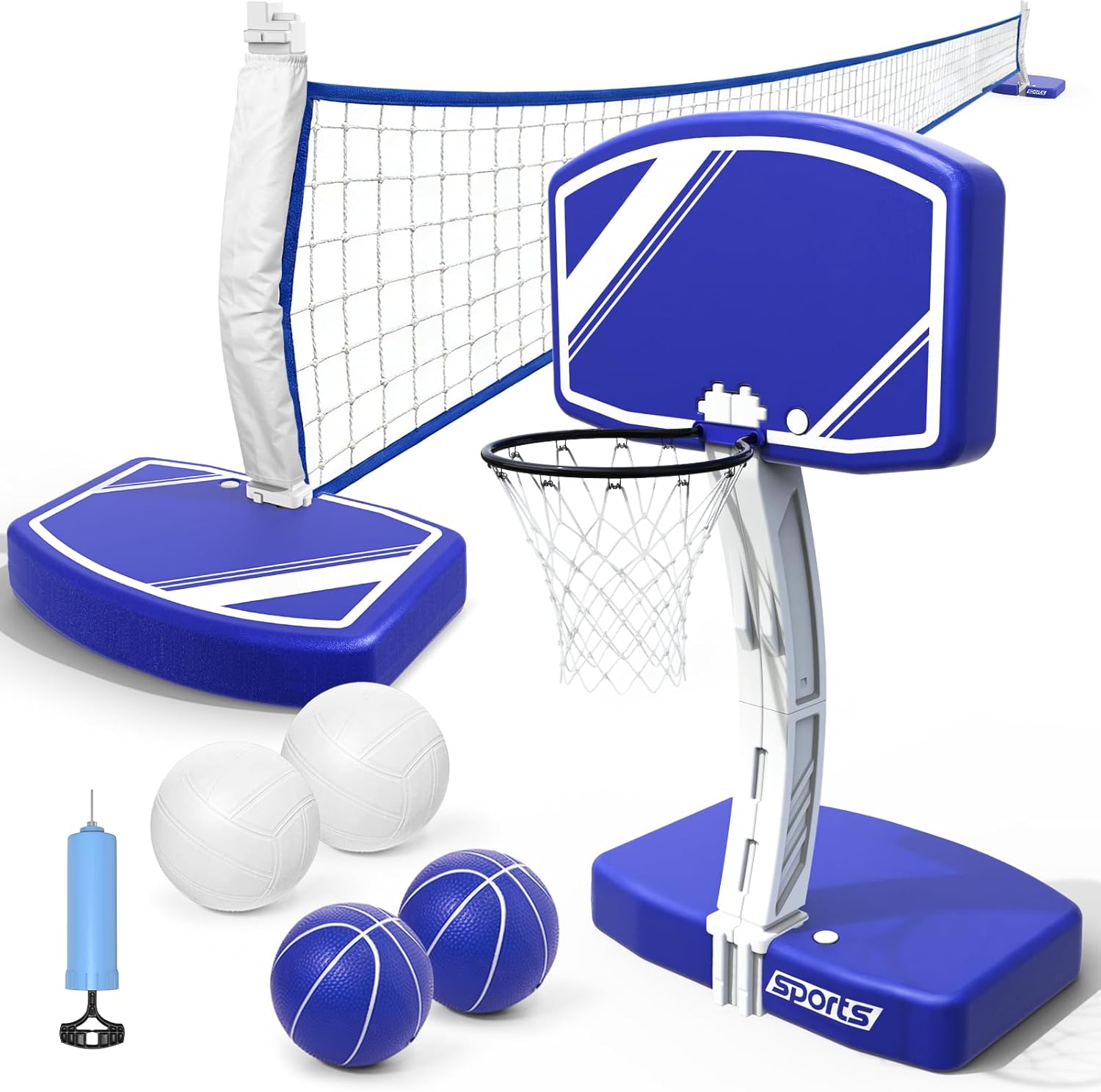 Kids Outdoor Volleyball Net - Ensemble 2-en-1 panier de basket-ball et