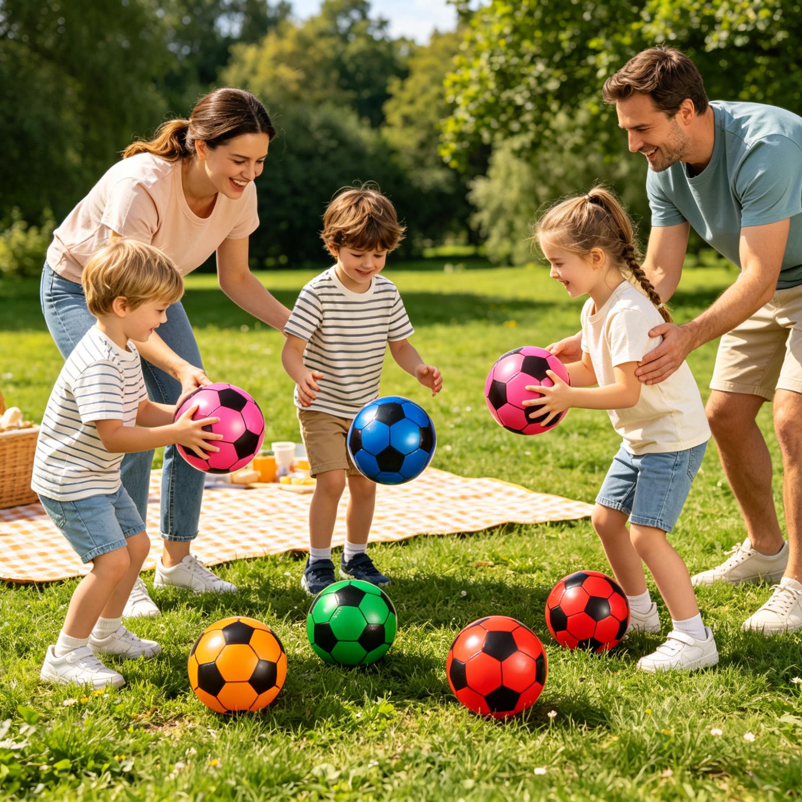 Kids Outdoor Yard Toys - Ballon de football gonflable 6 pièces,