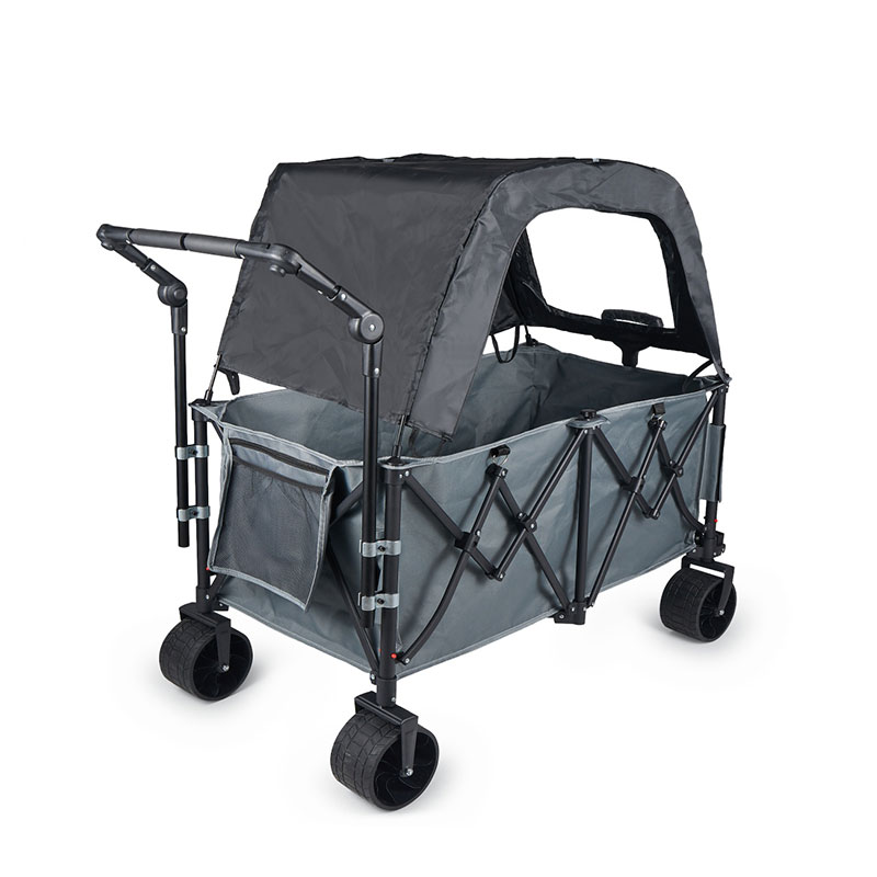 Kids Outdoor Wagon - Chariot de camping pliable avec auvent,