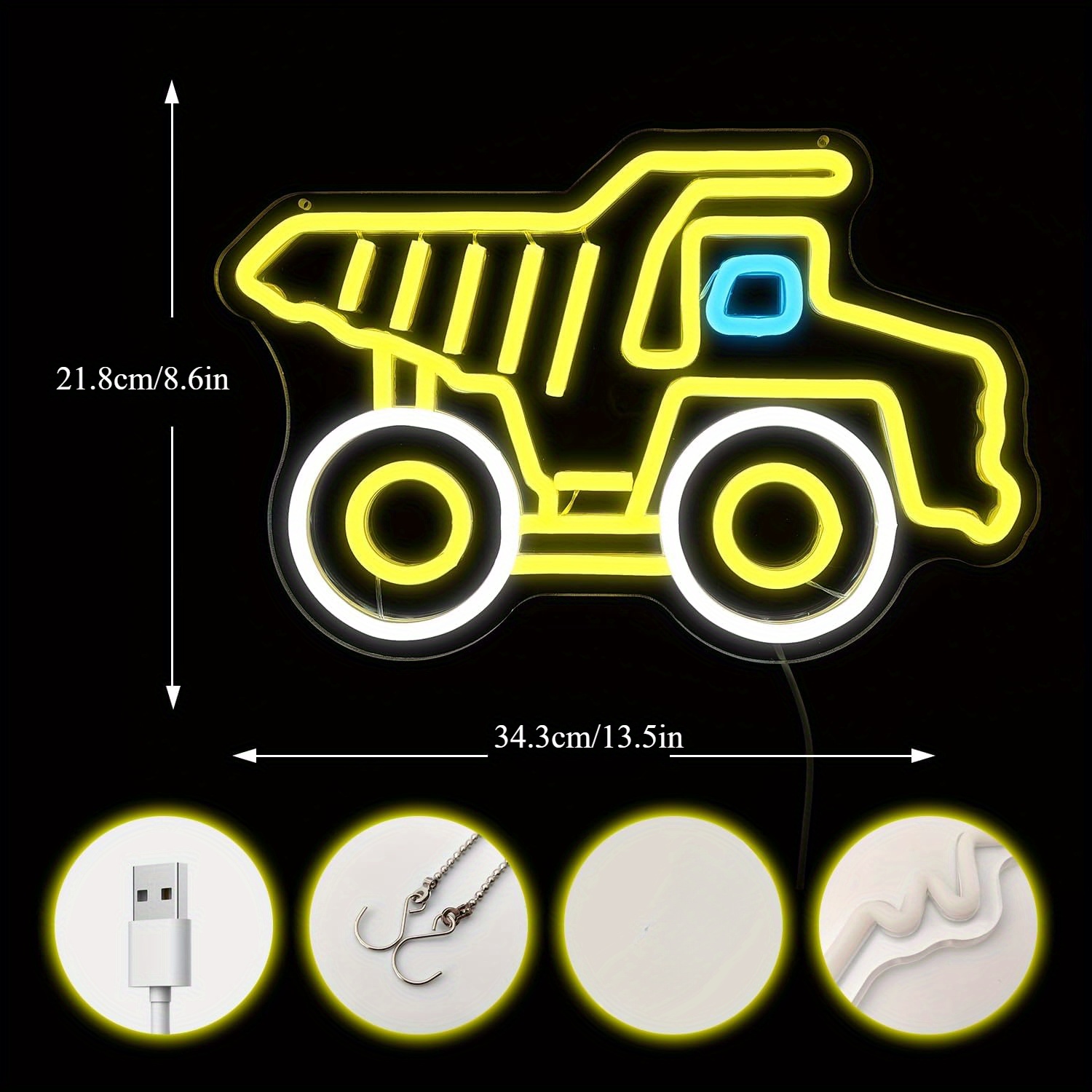 Panneau néon LED jaune en form - Kids Outdoor Dump Truck avis et prix