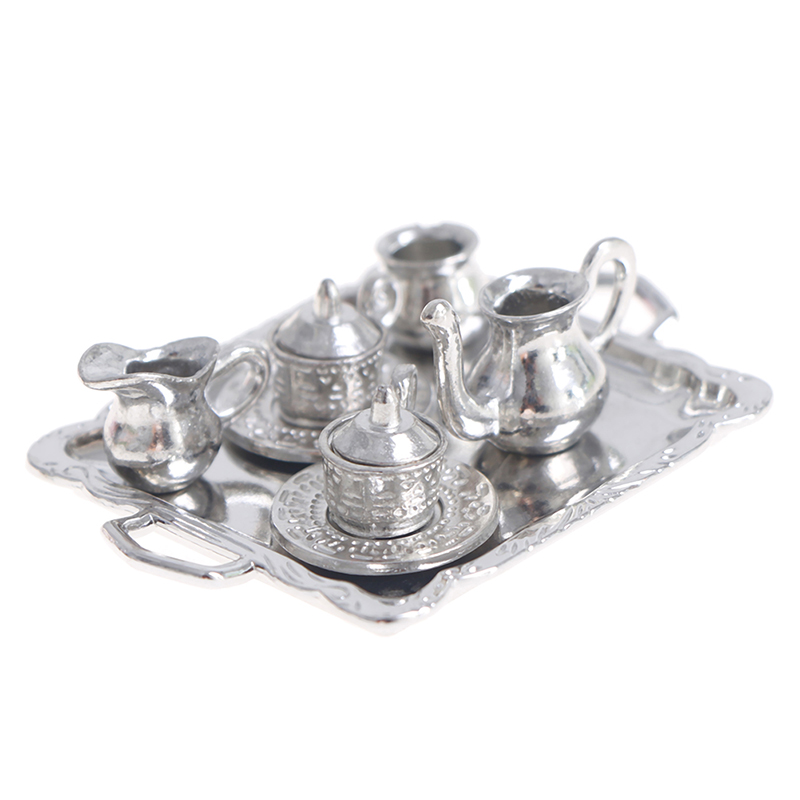 Miniature Silver Metal Tea and - Kids Outdoor Kitchen Accessories avis et prix