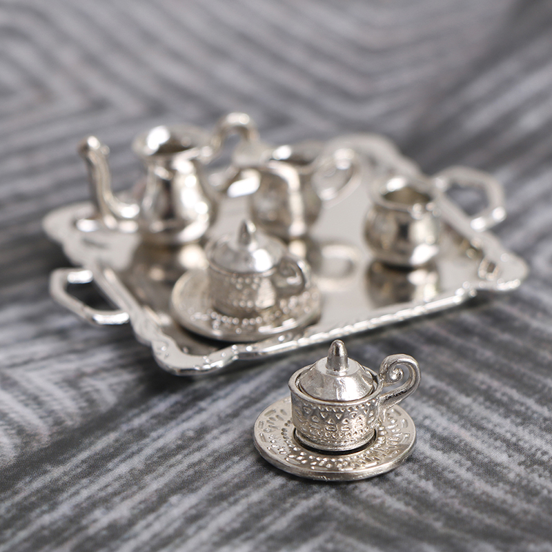 Miniature Silver Metal Tea and - Kids Outdoor Kitchen Accessories avis et prix