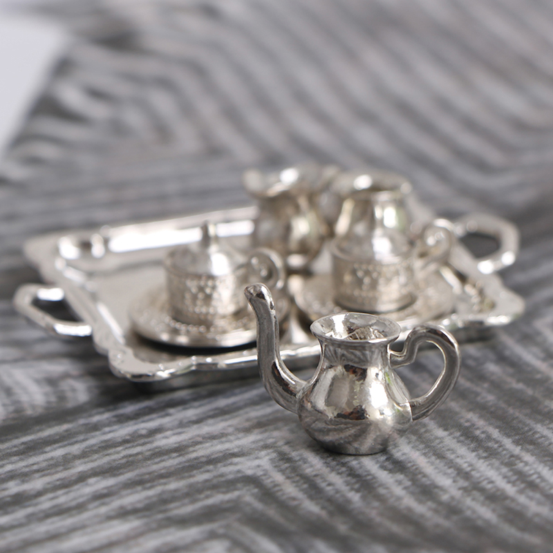 Miniature Silver Metal Tea and - Kids Outdoor Kitchen Accessories avis et prix
