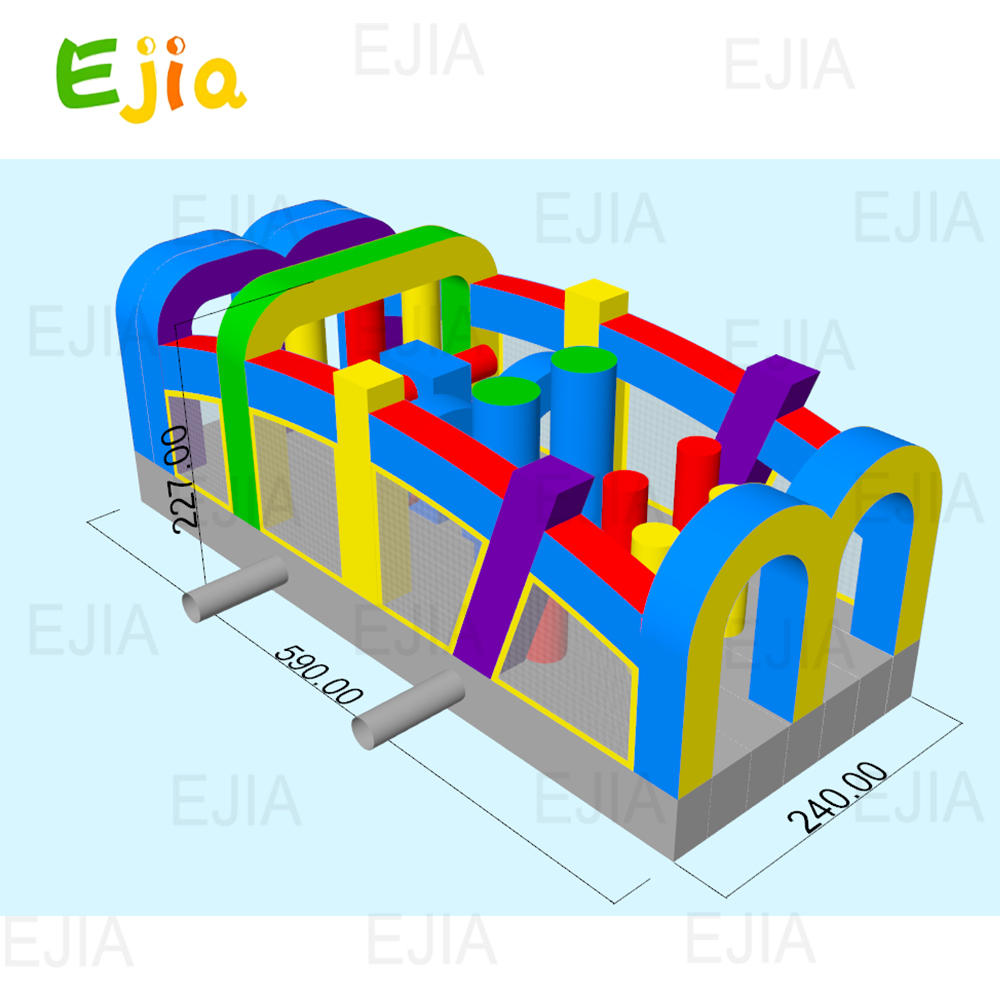 Maison gonflable commerciale d - Kids Outdoor Obstacle Course Equipment avis et prix