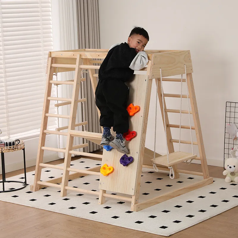 Structure de jeu en bois JMZ a - Kids Outdoor Jungle Gym With Slide avis et prix