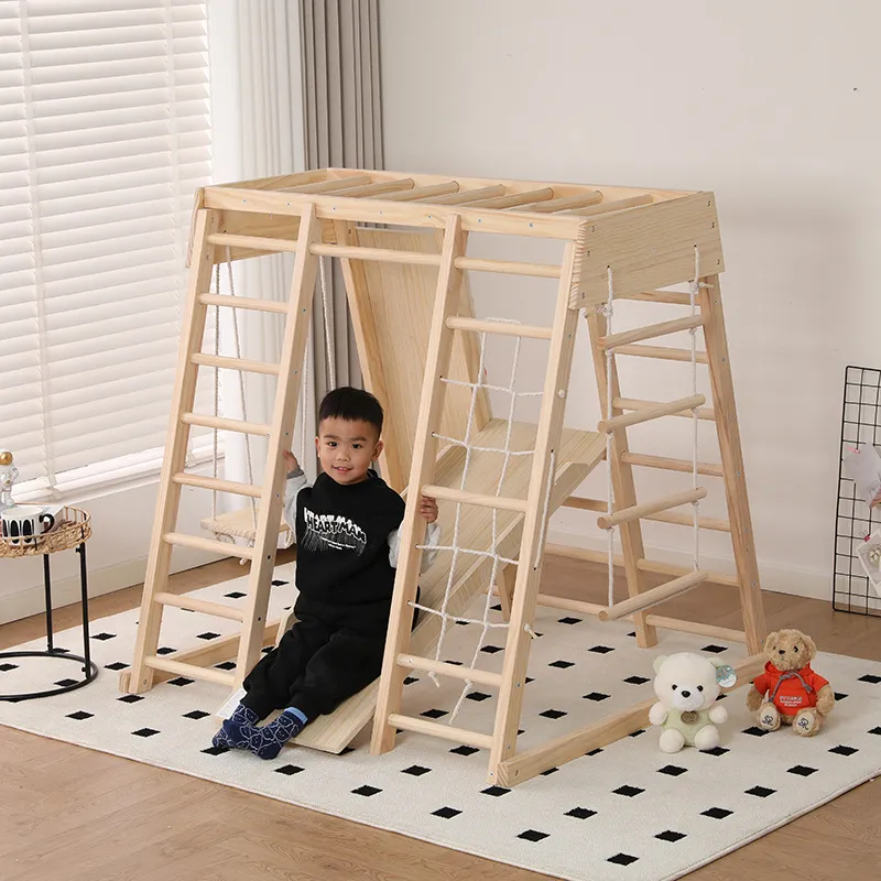 Structure de jeu en bois JMZ a - Kids Outdoor Jungle Gym With Slide avis et prix