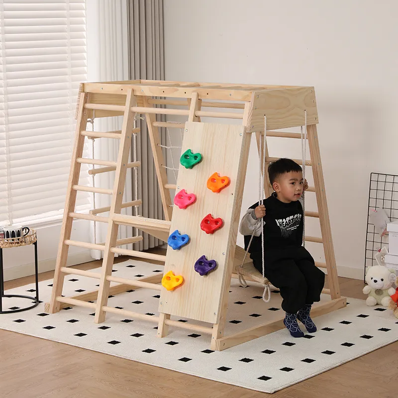 Structure de jeu en bois JMZ a - Kids Outdoor Jungle Gym With Slide avis et prix