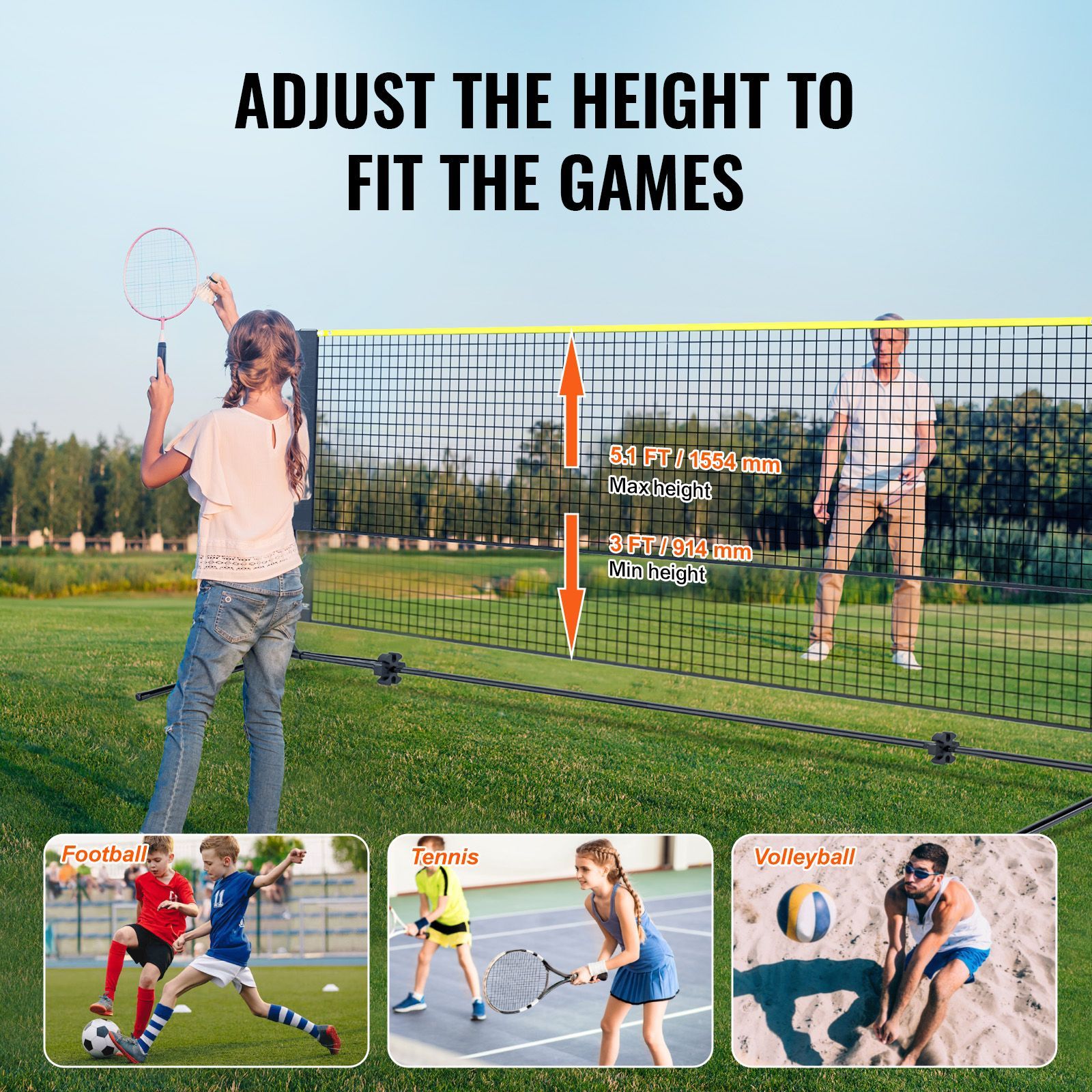 Filet de badminton, filet de v - Kids Outdoor Volleyball Net avis et prix