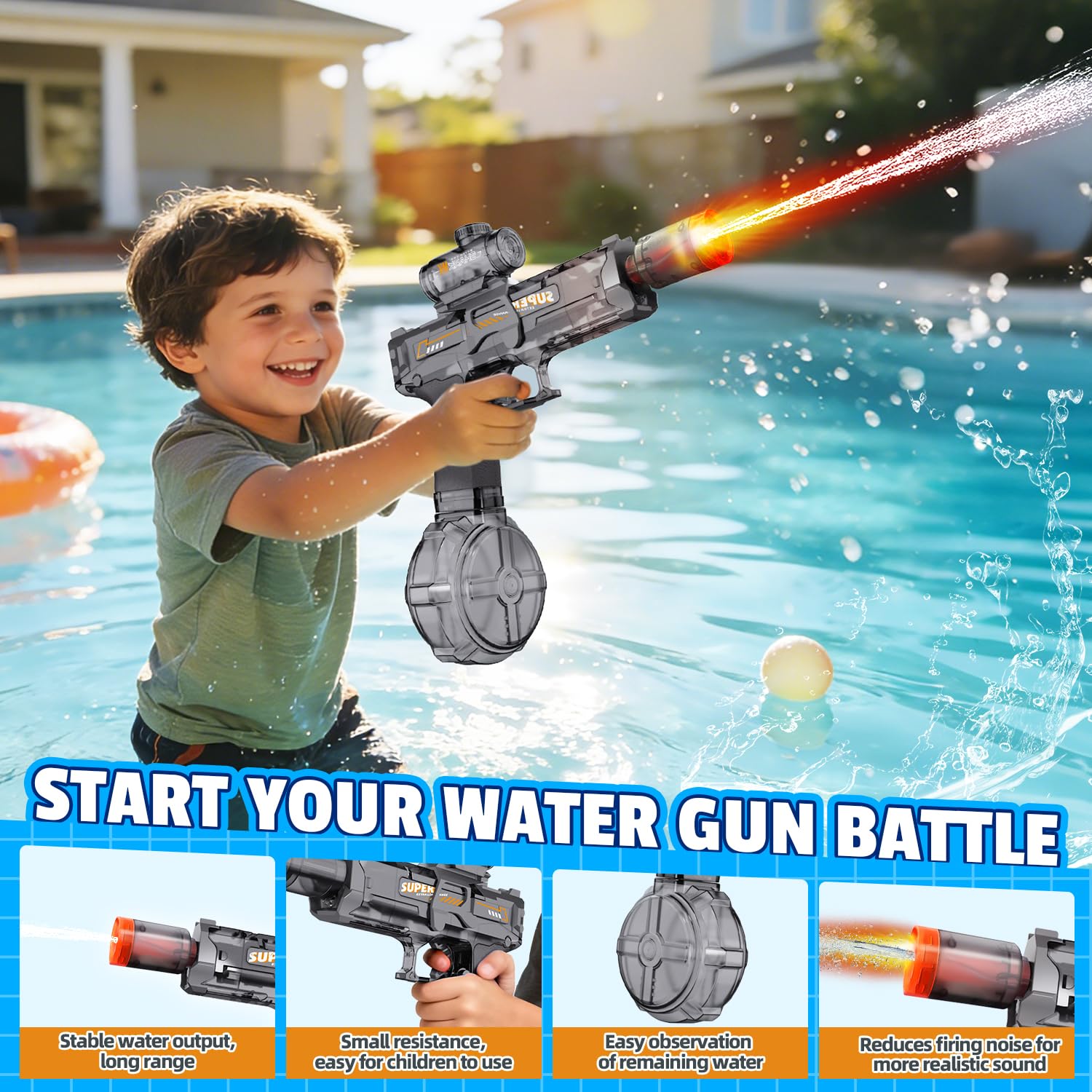 Pistolet à eau électrique pour - Water Gun Soaker avis et prix