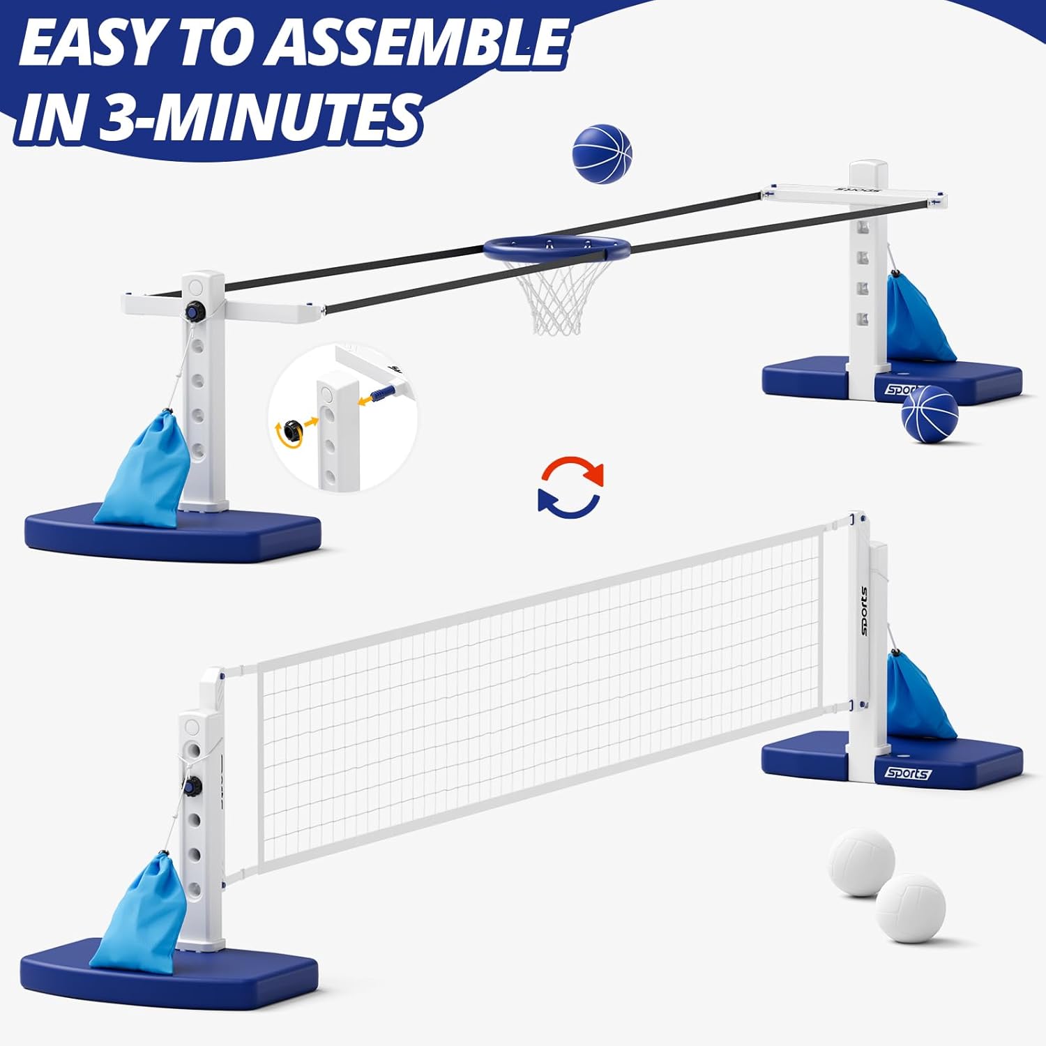 Ensemble combiné de volley-bal - Kids Outdoor Volleyball Net avis et prix