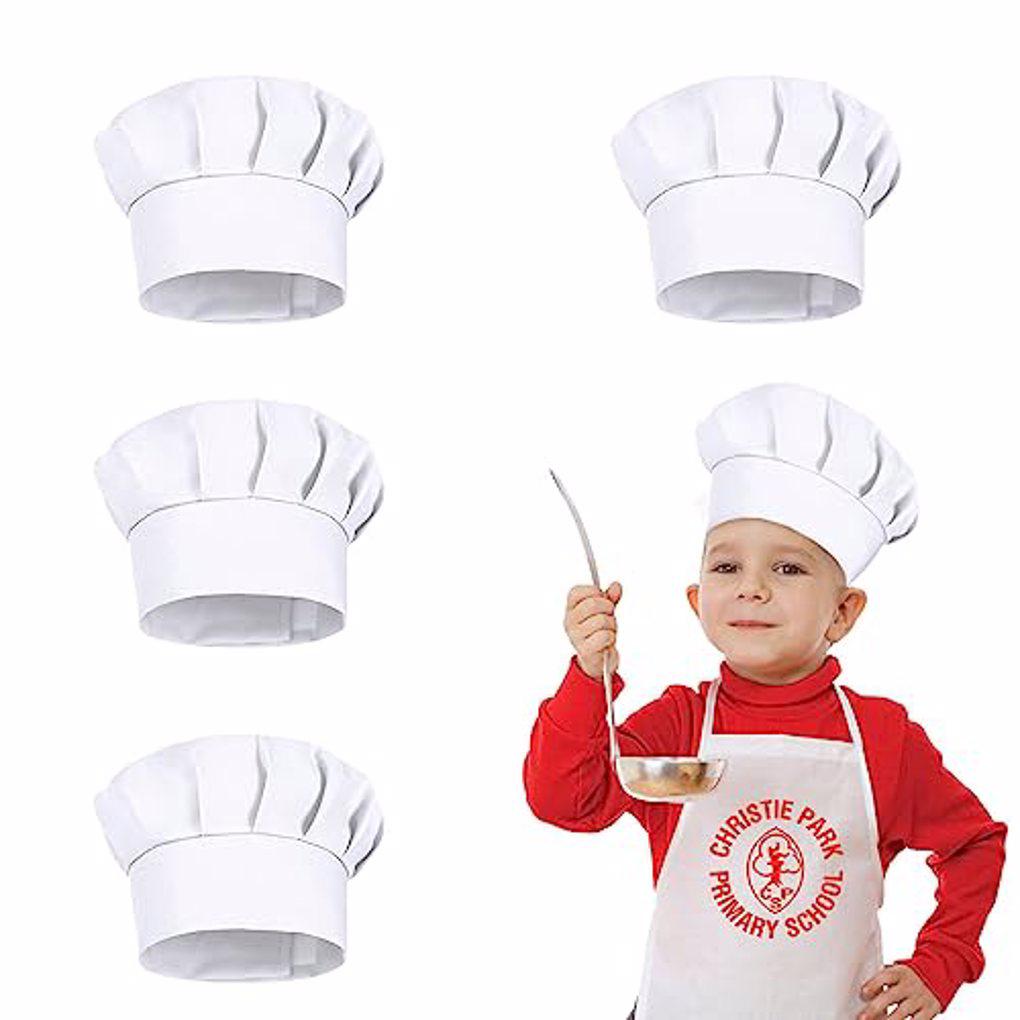 Lot de 4 chapeaux de chef blan - Kids Outdoor Kitchen Accessories avis et prix